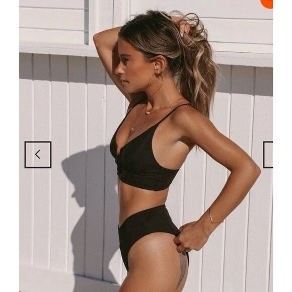 L Space Siren V-Wire Bikini Top Black XL Swimwear Swim Sexy Supportive NWT - Picture 3 of 11